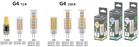 Лампа светодиодная G4-1,5 Вт-AC/DC 12 В-3000 К, COB, 9,5х36 мм TDM