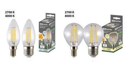 Лампа светодиодная "Филамент" А60-10 Вт-230 В-4000 К–E27 TDM