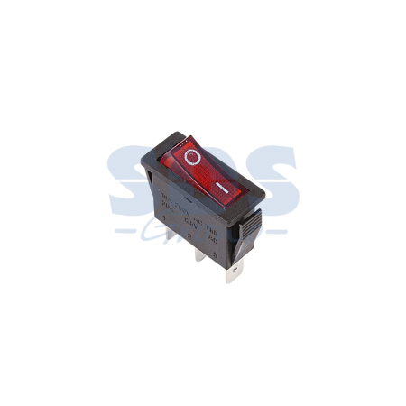 Выключатель клавишный 250V 15А (3с) ON-OFF красный с подсветкой REXANT