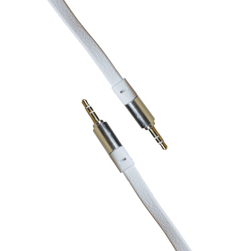 картинка Кабель AUX JD47 Резиновый плоский Griffin Plastic 1000mm (White) от магазина Антенны ТУТ