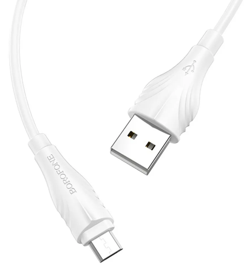 картинка Кабель USB Borofone BX18 Micro 1000m white от магазина Антенны ТУТ