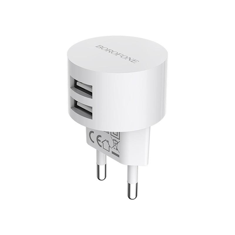 картинка Сетевое зарядное устройство Borofone  BA23A  5V/2,1A 2USB от магазина Антенны ТУТ