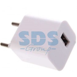 картинка Сетевое зарядное устройство квадрат USB (СЗУ) (1 000mA) белое от магазина Антенны ТУТ