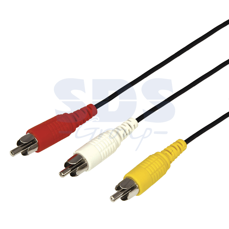 картинка Шнур 3RCA-3RCA 1.2м (пластик-никель) от магазина Антенны ТУТ
