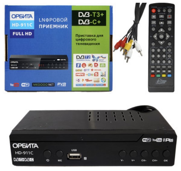 картинка Цифровая приставка DVB-T2 HD ОРБИТА HD-999C от магазина Антенны ТУТ