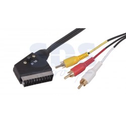 картинка Шнур СКАРТ шт. - 3*RCA шт. (С ПЕРЕКЛЮЧАТЕЛЕМ) 1.5м от магазина Антенны ТУТ