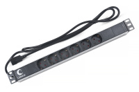 Cabeus PDU-6P-2IEC Блок евророзеток для 19" шкафов, горизонтальный, 6 розеток, 10 A, без выключателя
