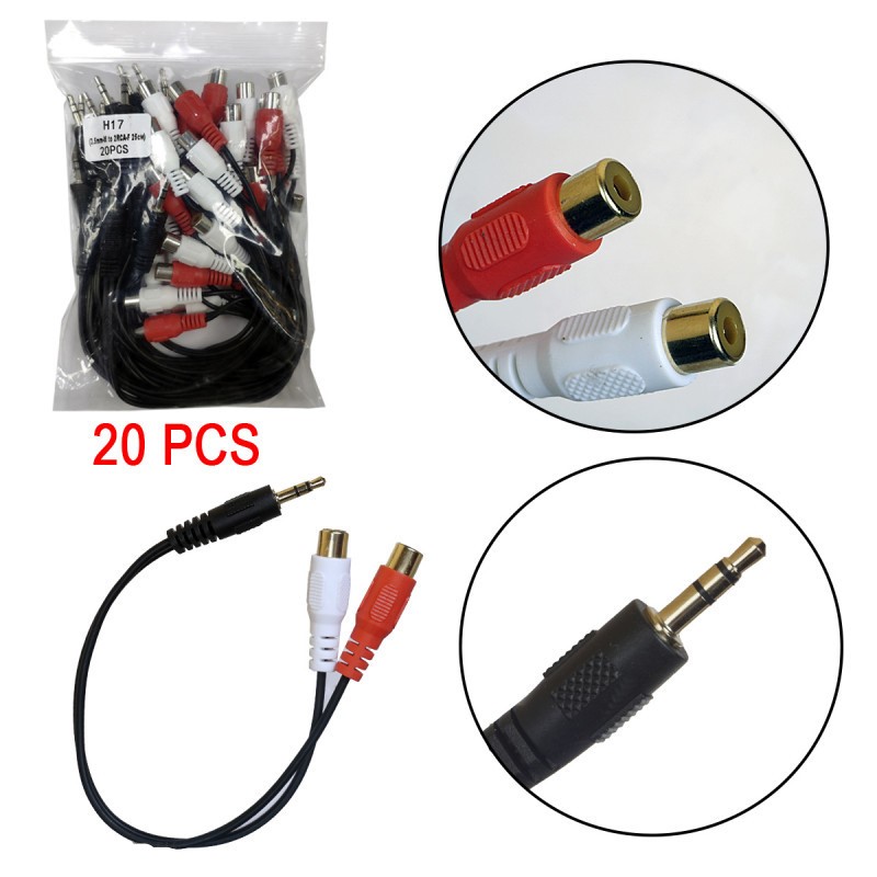 картинка Переходник H17 (3.5mm-M to 2RCA-F 25см) от магазина Антенны ТУТ