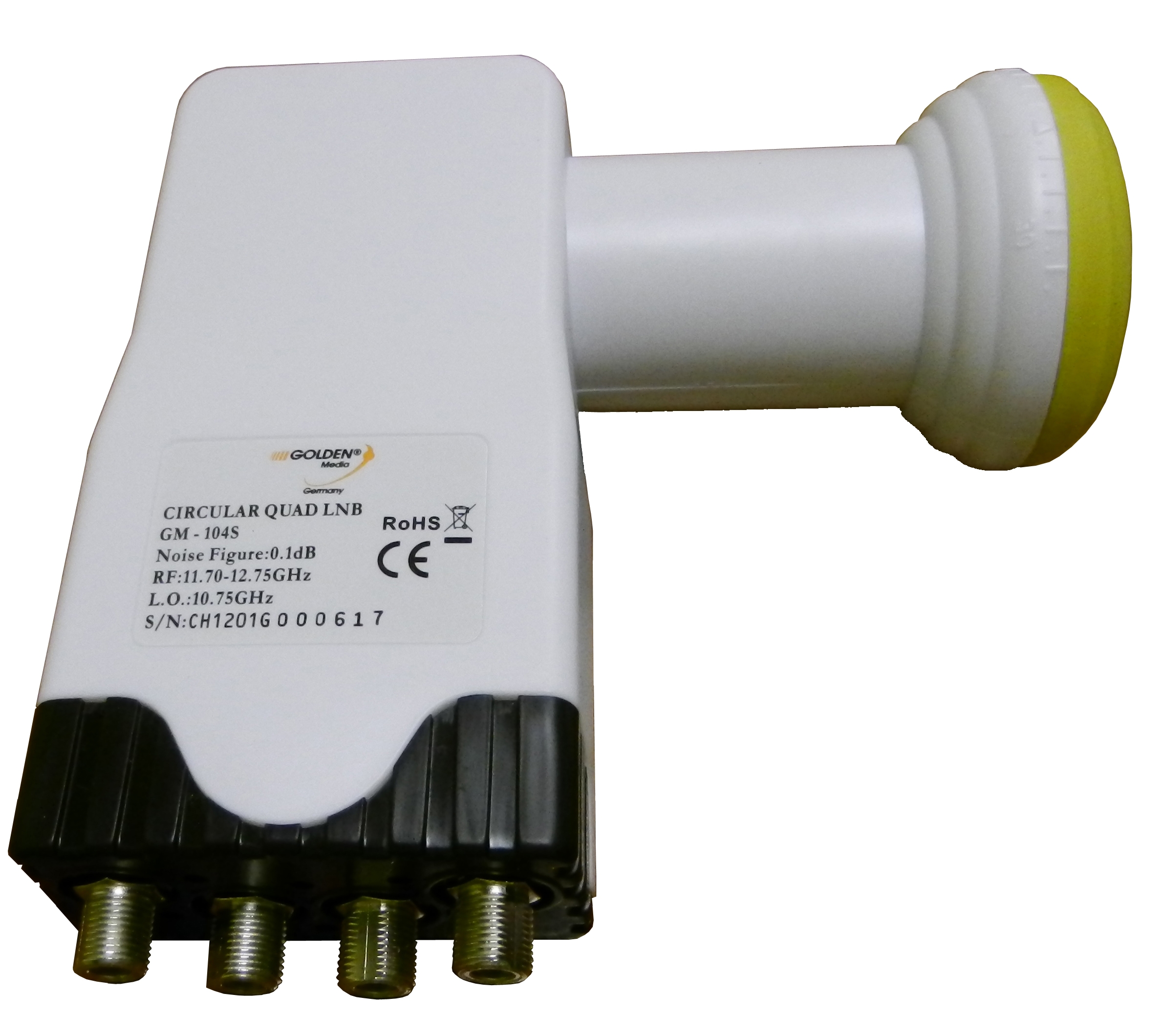 картинка Круговой Quad 40mm LNB Golden media GM-104S от магазина Антенны ТУТ