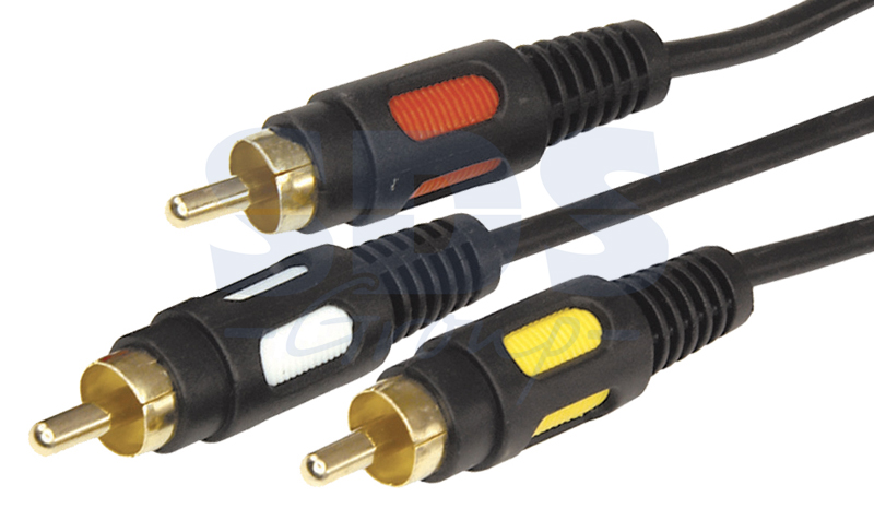 картинка Шнур 3RCA Plug - 3RCA Plug   1.5М (GOLD)  REXANT от магазина Антенны ТУТ