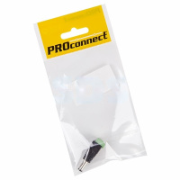 Разъем питание на кабель, штекер 2,1х5,5x10мм. с клеммной колодкой, (1шт. ) (пакет) PROconnect