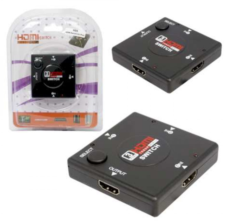 картинка Адаптер H55 HDMI Switcher 3x1 Port (Black) от магазина Антенны ТУТ
