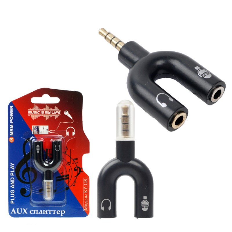 картинка AUX Разветлитель KY148 3.5mm jack and Microfon от магазина Антенны ТУТ