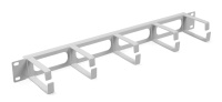 Cabeus JB08-1U-GY Кабельный органайзер горизонтальный 19" 1U, 5 колец, металлический, цвет серый (RA