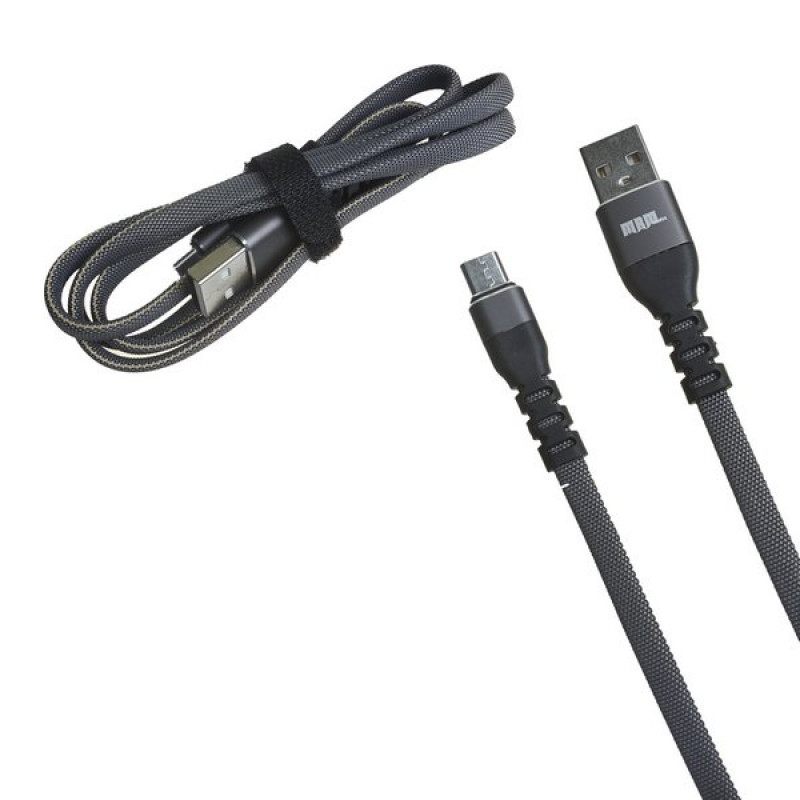 картинка Кабель USB MR34m Micro Тканевый плоский 1000mm (grey) от магазина Антенны ТУТ