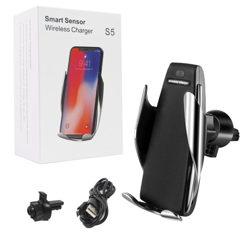 картинка Авто держатель с беспроводной зарядкой  S5 Wireles charger от магазина Антенны ТУТ