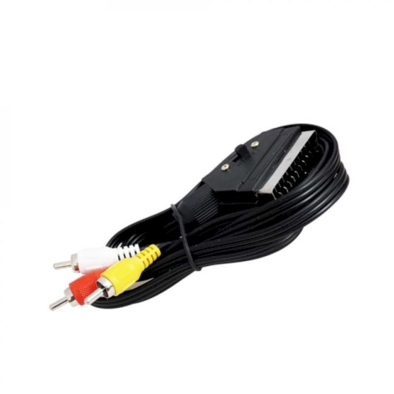 картинка Кабель SCART to 3rca SK16 (с переключателем) 1500mm от магазина Антенны ТУТ