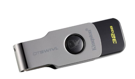 Флешка USB KINGSTON DataTraveler DTSWIVL/32GB 32Гб, USB3.0, серебристый и черный