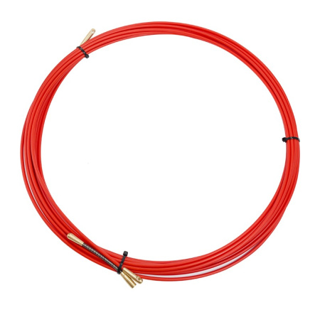 Протяжка кабельная (мини УЗК в бухте), стеклопруток, d=3,5 мм, 7 м красная