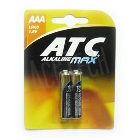 АЛКАЛИНОВЫЕ батарейки AAA/LR03 -2B 1.5 V 2 шт в блистере ATC