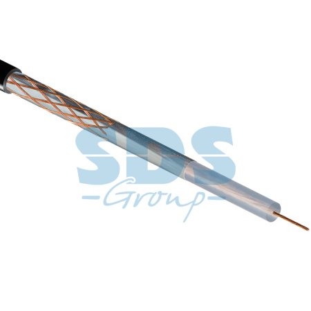 Кабель RG-58A/U, 50 Ом, 100м., черный REXANT